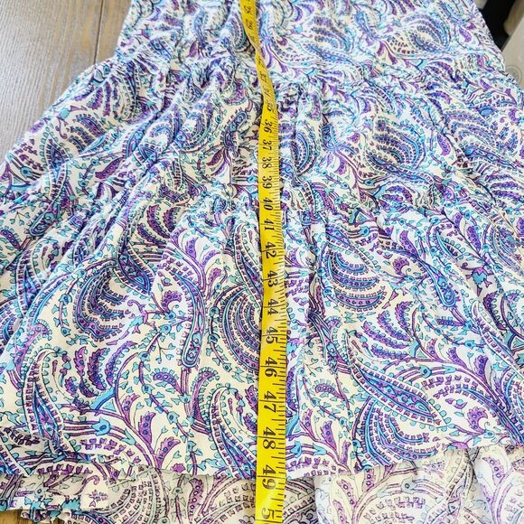 J. Crew Dress M Purple Blue Paisley Tiered Sleeveless A-Line Maxi Sundress - Picture 11 of 11